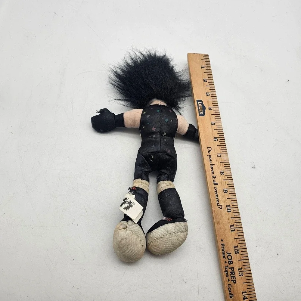 Vintage 2002 Toy Works KISS Peter Criss Catman Plush Doll Black Stars Outfit